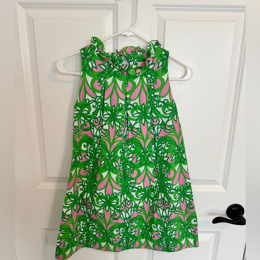 Lilly Pulitzer Girls ruffle neck dress